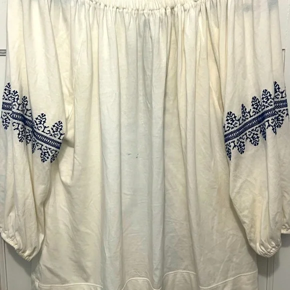 Chaps Boho White with Blue embroidery. XL - Picture 2 of 3